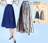 1950s Vintage Butterick Sewing Pattern 6003 Easy Uncut Floor Length Skirt Sz 30 W