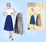 1950s Vintage Butterick Sewing Pattern 6003 Easy Uncut Floor Length Skirt Sz 30 W