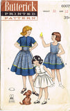 1950s Vintage Butterick Sewing Pattern 6007 Uncut Girls Dress & Topper Size 12