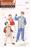 1950s Vintage Butterick Sewing Pattern 6035 Uncut Toddler Boys Suit Size 2 - Vintage4me2