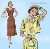 Butterick 6085: 1950s Uncut Sun Dress & Topper Size 36 B Vintage Sewing Pattern