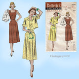 Butterick 6085: 1950s Uncut Sun Dress & Topper Size 36 B Vintage Sewing Pattern