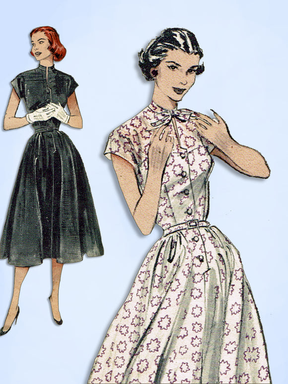 1950s Original Vintage Butterick Pattern 6106 Easy Uncut Misses Dress Sz 34 Bust