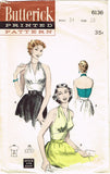 1950s Vintage Butterick Pattern 6136 Easy Misses Halter Top Size 34 Bust