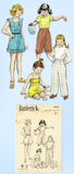 1950s Vintage Butterick Sewing Pattern 6146 Toddler Girls Play Clothes Sz 4 23 B
