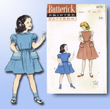 1950s Vintage Butterick Sewing Pattern 6175 Uncut Little Girls Dress Size 12