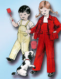 1950s Vintage Butterick Sewing Pattern 6198 Toddler Boys Overalls & Jacket Sz 4