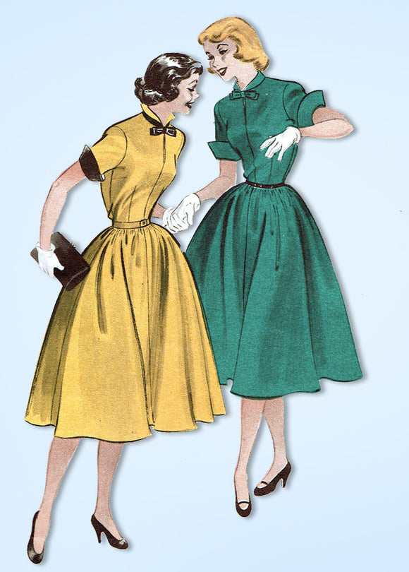 1950s Vintage Butterick Sewing Pattern 6225 Easy Uncut Misses Dress Size 14 32B