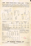 1950s Vintage Butterick Sewing Pattern 6238 Uncut Girls School Cooking Apron 32B