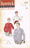 1950s Vintage Butterick Sewing Pattern 6278 FF Young Man's Shirt Jacket Size 14 - Vintage4me2