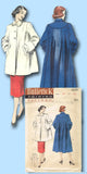 1950s Original Vintage Butterick Pattern 6285 Uncut Misses Swagger Coat Sz 34 B