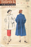 1950s Original Vintage Butterick Pattern 6285 Uncut Misses Swagger Coat Sz 34 B