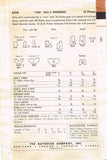 Butterick 6316: 1950s Rare 21 Inch Doll Clothes w Walkaway Dress Vintage Sewing Pattern