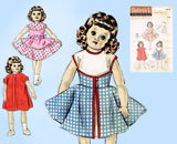 Butterick 6316: 1950s Rare 21 Inch Doll Clothes w Walkaway Dress Vintage Sewing Pattern