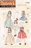 1950s Vintage Butterick Sewing Pattern 6349 for 18 inch Darling Doll Clothes