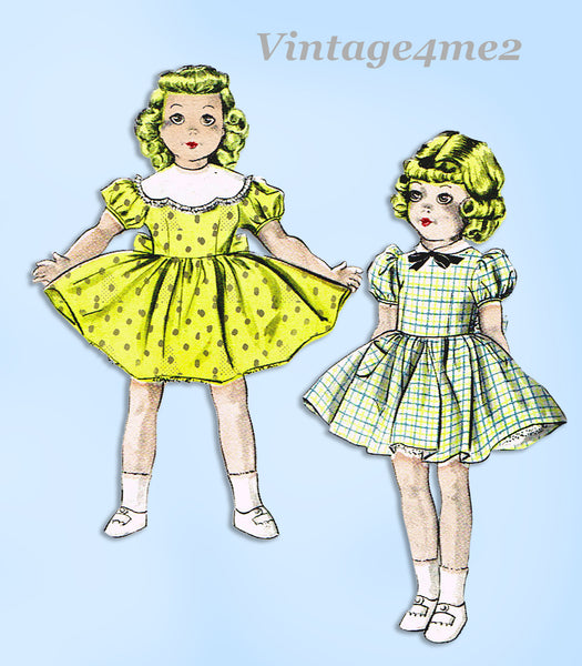 1950s Vintage Butterick Sewing Pattern 6350 16 inch Darling Doll Clothes
