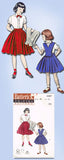 1950s Vintage Butterick Sewing Pattern 6387 Little Girls Skirt and Blouse Sz 10