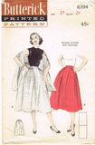 1950s Vintage Butterick Sewing Pattern 6394 Misses Skirt & Stole Size 28 Waist