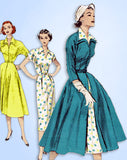 1950s Vintage Butterick Sewing Pattern 6400 Misses Dress & Redingote Sz 34 Bust