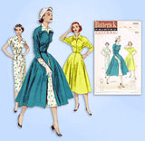 1950s Vintage Butterick Sewing Pattern 6400 Misses Dress & Redingote Sz 34 Bust