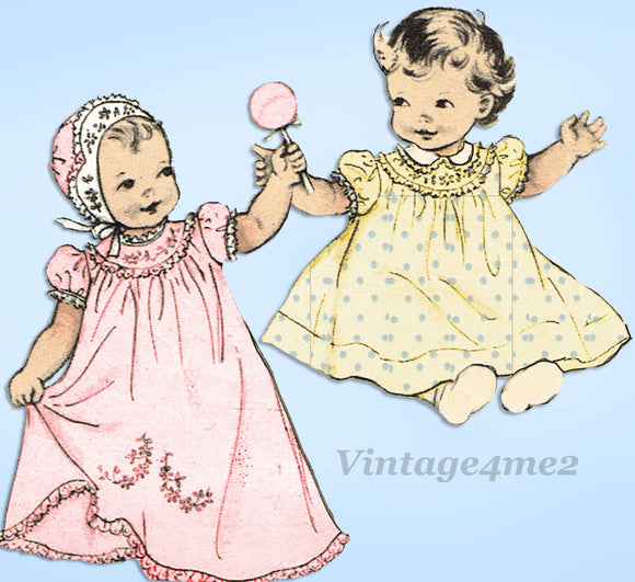 1950s VTG Butterick Sewing Pattern 6425 Uncut Embriodered Infant Layette Set - Vintage4me2