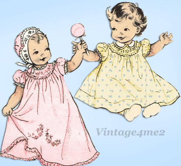 1950s VTG Butterick Sewing Pattern 6425 Uncut Embriodered Infant Layette Set - Vintage4me2