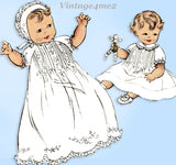 1950s Vintage Butterick Sewing Pattern 6426 Baby Layette w Christening Dress