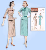 1950s Vintage Butterick Sewing Pattern 6447 Chic Misses Asymmetrical Suit Sz 32B