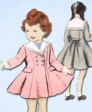 1950s Vintage Butterick Sewing Pattern 6464 Little Girls Princess Coat Size 8