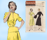 Butterick 6470: 1950s Stunning Misses Street Dress Sz 30B Vintage Sewing Pattern