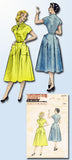 1950s Vintage Butterick Sewing Pattern 6479 Misses Day Dress w Cap Sleeves Sz 12
