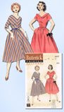 1950s Vintage Butterick Sewing Pattern 6507 Easy Misses Bias Cut Dress Sz 12 30B