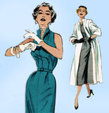 Butterick 6529: 1950s Uncut Misses Dress & Coat Sz 30 B Vintage Sewing Pattern