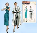 Butterick 6529: 1950s Uncut Misses Dress & Coat Sz 30 B Vintage Sewing Pattern