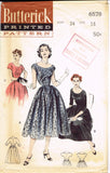1950s Vintage Butterick Sewing Pattern 6578 Uncut Misses Cocktail Dress Size 34B