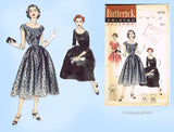 1950s Vintage Butterick Sewing Pattern 6578 Uncut Misses Cocktail Dress Size 34B