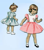 1950s Vintage Butterick Sewing Pattern 6597 Baby Girls Dress w Plastron Bib Sz 1 - Vintage4me2
