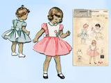 1950s Vintage Butterick Sewing Pattern 6597 Baby Girls Dress w Plastron Bib Sz 1 - Vintage4me2