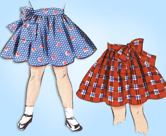 1950s Vintage Butterick Sewing Pattern 6604 Toddler Girls Circle Skirt Sz 6 - Vintage4me2