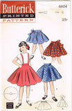 1950s Vintage Butterick Sewing Pattern 6604 Toddler Girls Circle Skirt Sz 6 - Vintage4me2