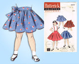 1950s Vintage Butterick Sewing Pattern 6604 Toddler Girls Circle Skirt Sz 6 - Vintage4me2