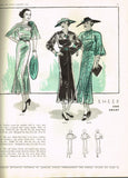 1930s Original Vintage Butterick Pattern 6642 Misses Afternoon Dress Size 33 B - Vintage4me2