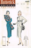 1950s Vintage Butterick Sewing Pattern 6648 Uncut Misses Mid Mod Suit Sz 16 34B