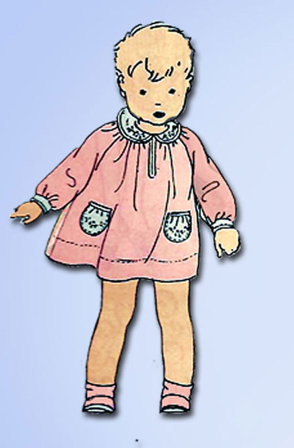1920s Rare Vintage Butterick Sewing Pattern 6656 Baby Girls Dress Size 1 20B - Vintage4me2