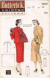 1950s Vintage Butterick Sewing Pattern 6685 Easy Misses Matchstick Suit Sz 32 B