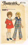 1960s Vintage Butterick Sewing Patern 6746 Uncut Girls Dress or Top & Pants Sz 5