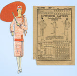 1920s Vintage Butterick Sewing Pattern 6787 Misses 2 Piece Flapper Dress Sz 34 B