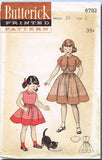 1950s Vintage Butterick Sewing Pattern 6792 Toddler Girls Dress & Bolero Size 6 - Vintage4me2