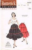 1950s Vintage Butterick Sewing Pattern 6859 Misses Three Tiered Skirt Size 28 W