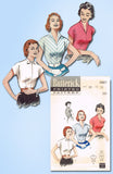 Butterick 6887: 1950s Misses Easy Blouse Size 30 Bust Vintage Sewing Pattern